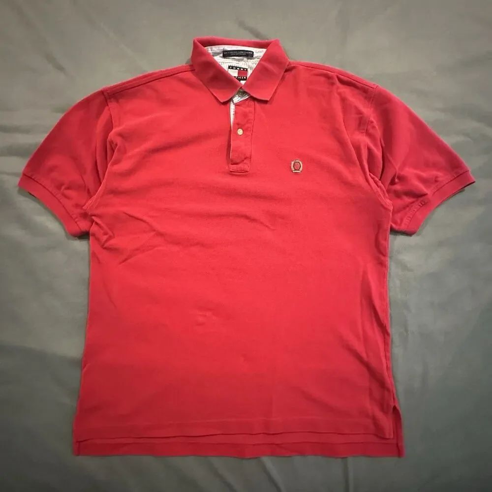 Vintage 90s Tommy Hilfiger Polo Lion Crest Embroidered Logo Mens M Shirt 00s Y2K